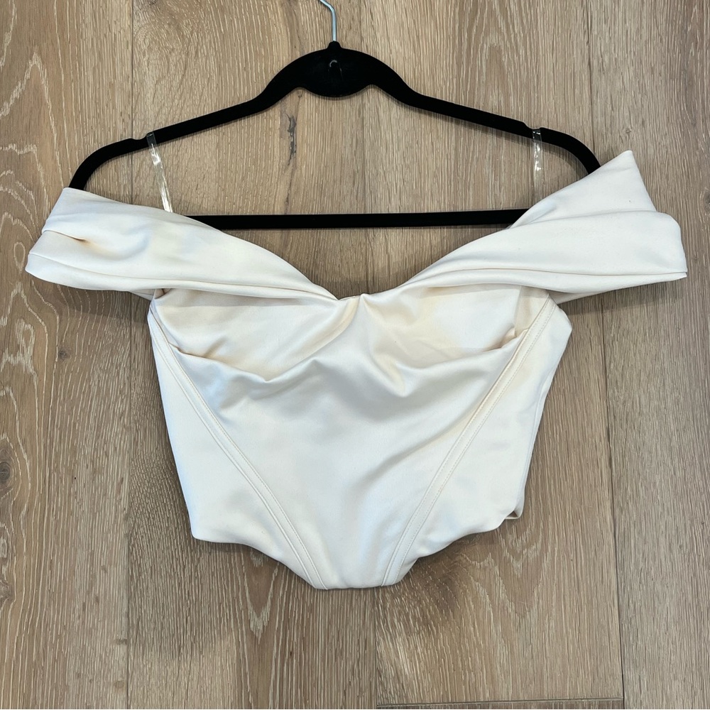 House of CB Draped Corset Top Cream Off White